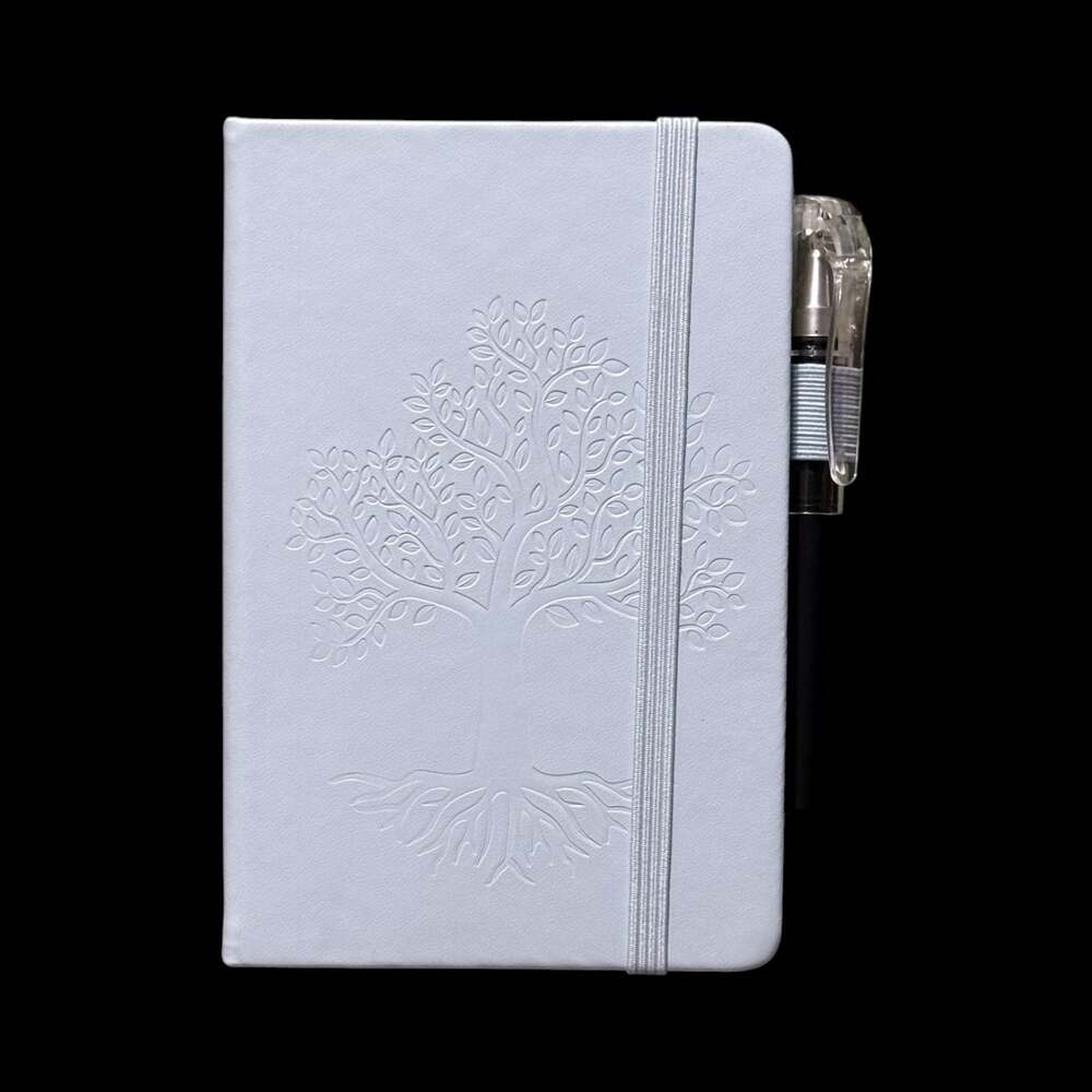 Robin Egg Blue Tree of Life Embossed Small Hardcover Lined Journal with Pen